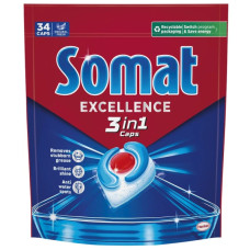 Капсули для посудомийної машини Somat Excellence 3-in-1, 34 шт